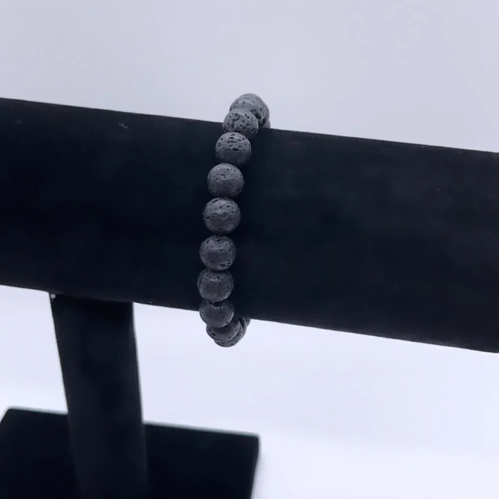 Wool + Pepper Co. Mens Lava Rocks Black Bracelet